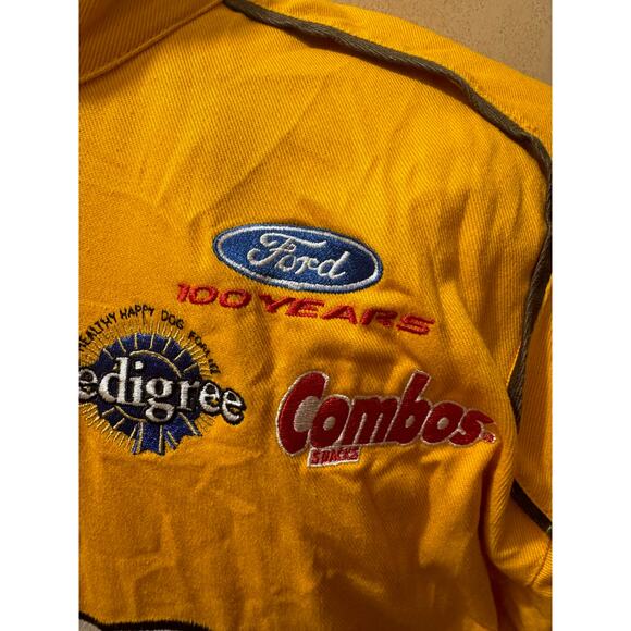 Vintage Chase Authentics M&Ms NASCAR Jacket XL Yellow Embroidered Sponsor Racing - Picture 6 of 14